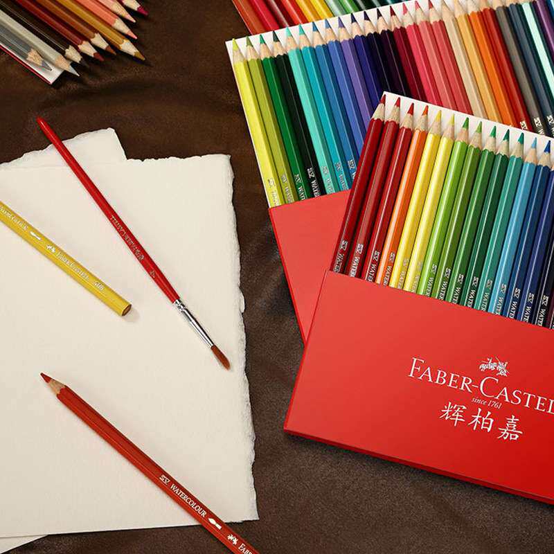 德国FABER-CASTELL辉柏嘉金属盒装美术100色经典水溶性彩色铅笔