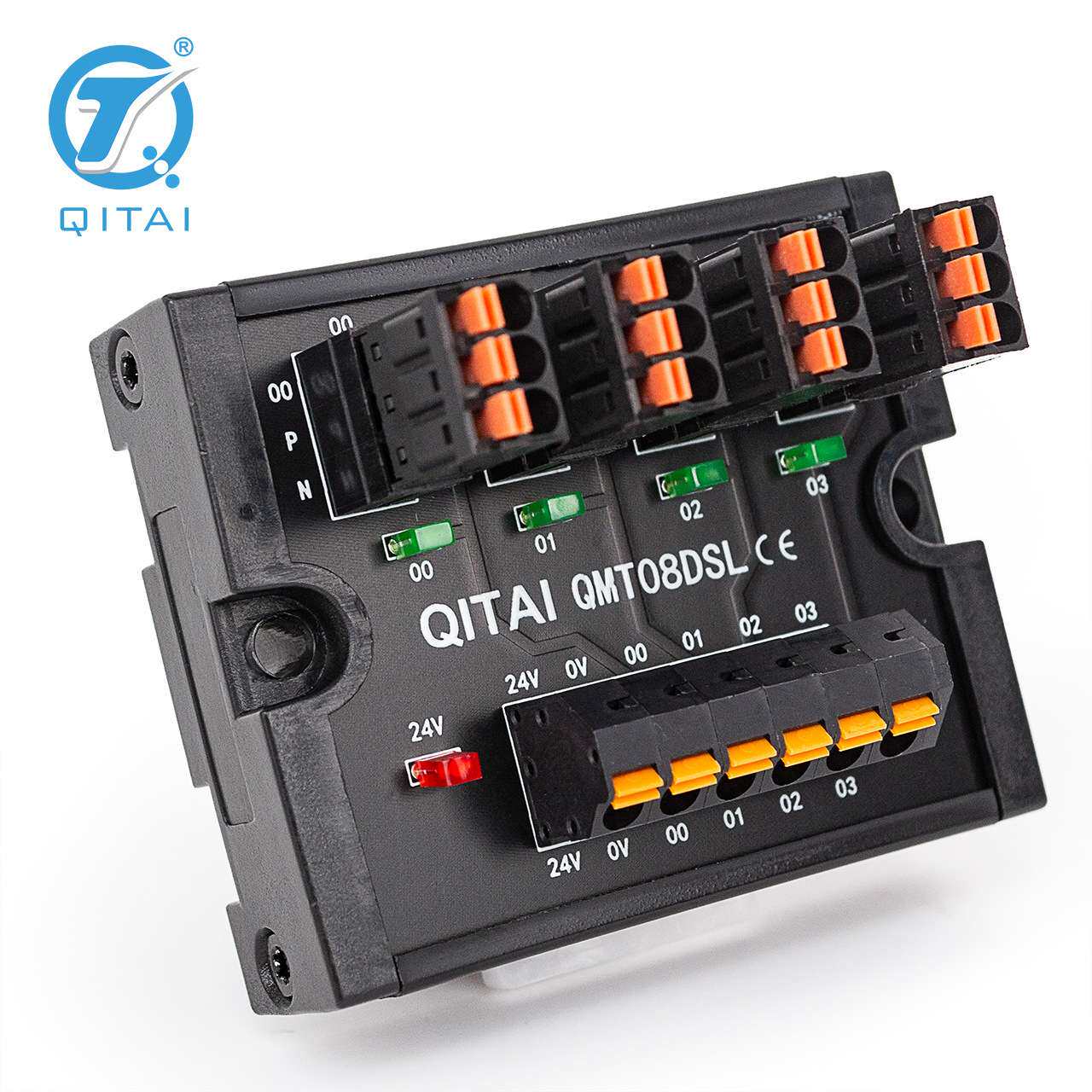 QMT08DSL 弹簧式端子台 4位接线 电源电压分线排 导轨式 厂家直发