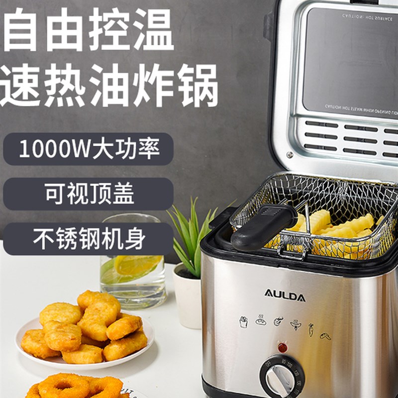 新型1000瓦奥兰达小型一体机多功G能电炸锅炸薯条鸡翅恒温炸锅