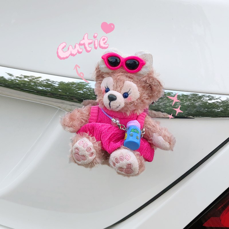 可爱熊车尾挂件后备箱p尾部公仔玩偶油箱车外装饰品车顶卡通通用