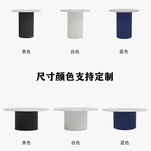 茶几桌客厅家用大理石台面实木简约现代高50cm组合圆形小户型80cm