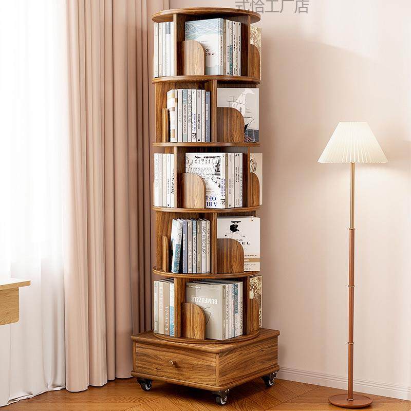 旋转书架360落地客厅收纳置物架家用带轮移动学生绘本架书柜,电子元器件市场,其它元器件,淘宝优惠券,粉丝福利购,淘宝优惠卷