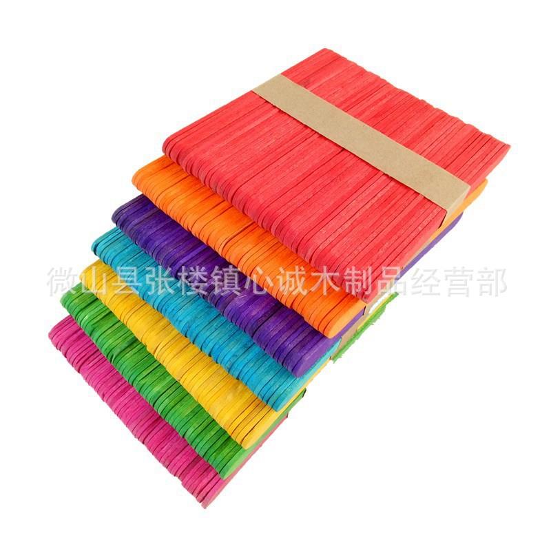 厂家直销114七种单彩雪糕棒 手工dly材料冰糕棒 木棒雪糕棒