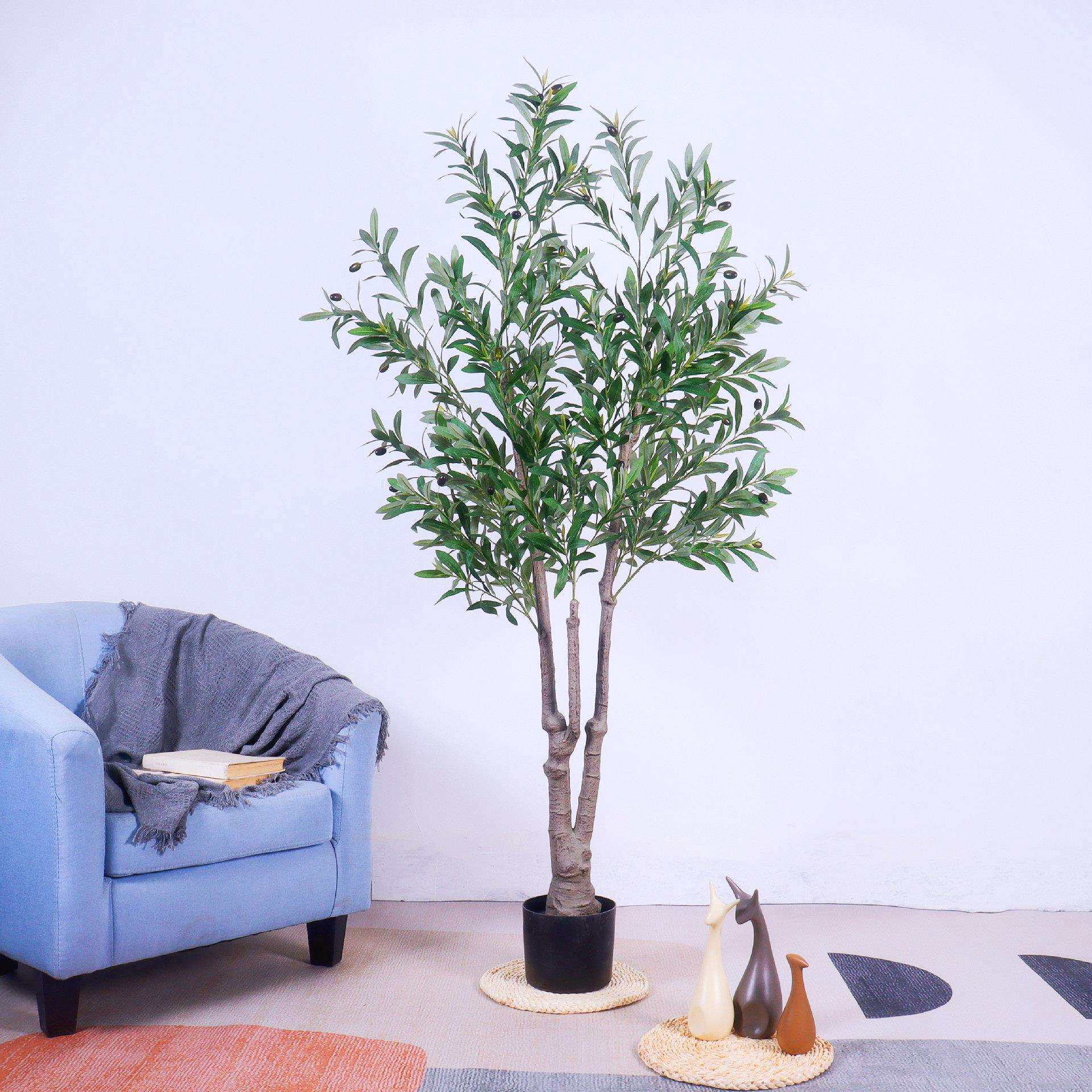 仿真植物橄榄树盆栽家居客厅室内落地大型绿植不掉叶新款异形假树