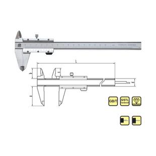 广陆 游标开式斜面微视差游标卡尺 141-404