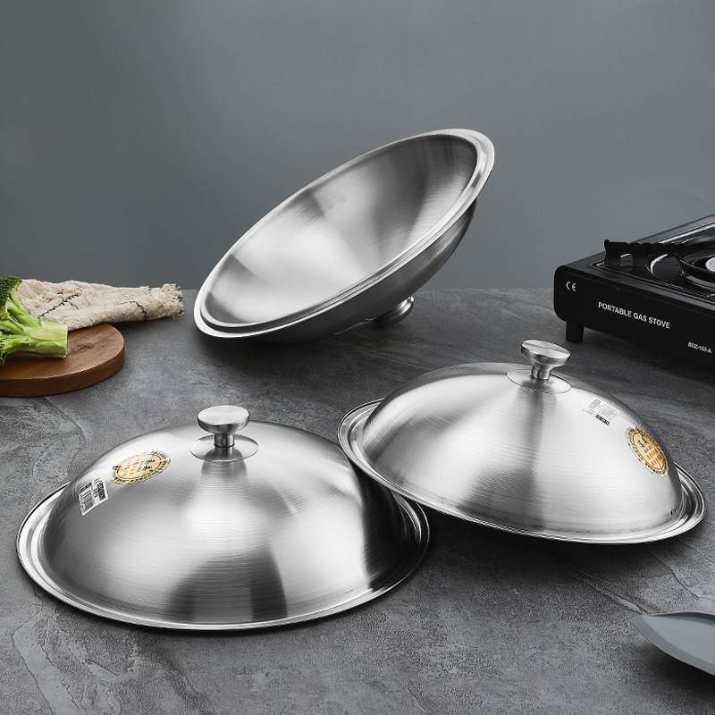 不锈钢锅盖全钢l加厚不锈钢锅盖家用炒锅锅盖30cm