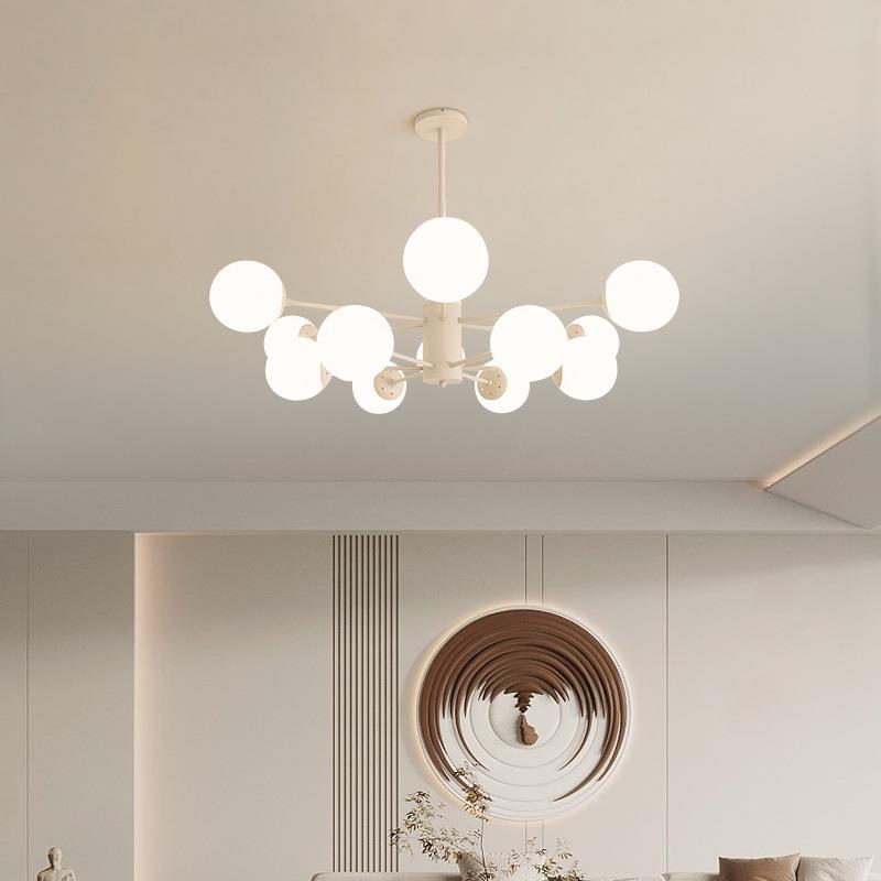 简约时尚白色LED魔豆吊灯现代创意客厅餐厅吊灯奶油风卧室书房灯