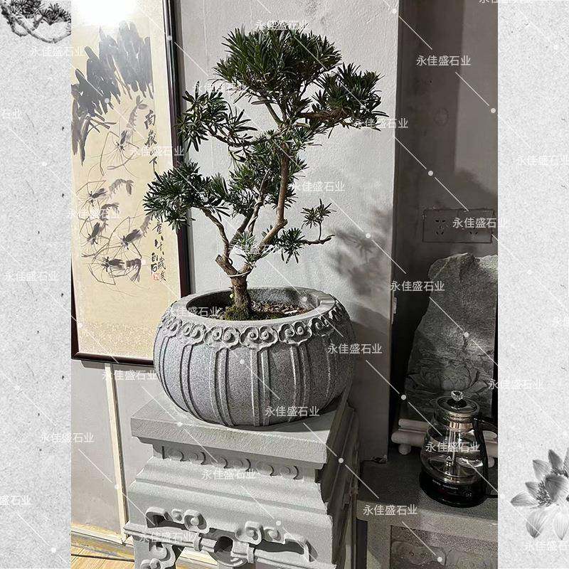 石头花钵花盆花瓶水缸新中式家居绿植盆景玄关盆栽客厅酒店户外,标准件/零部件/工业耗材,其他五金件,淘宝优惠券,粉丝福利购,淘宝优惠卷