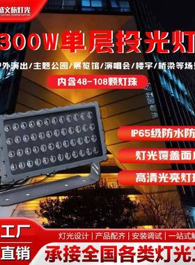防水城市之光单层投光灯双层户外防水led射树彩色彩灯射灯绿色照