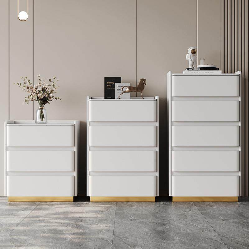 现代简约皮质岩板柜斗柜客厅实木储物抽屉收纳柜实木床边柜智能柜