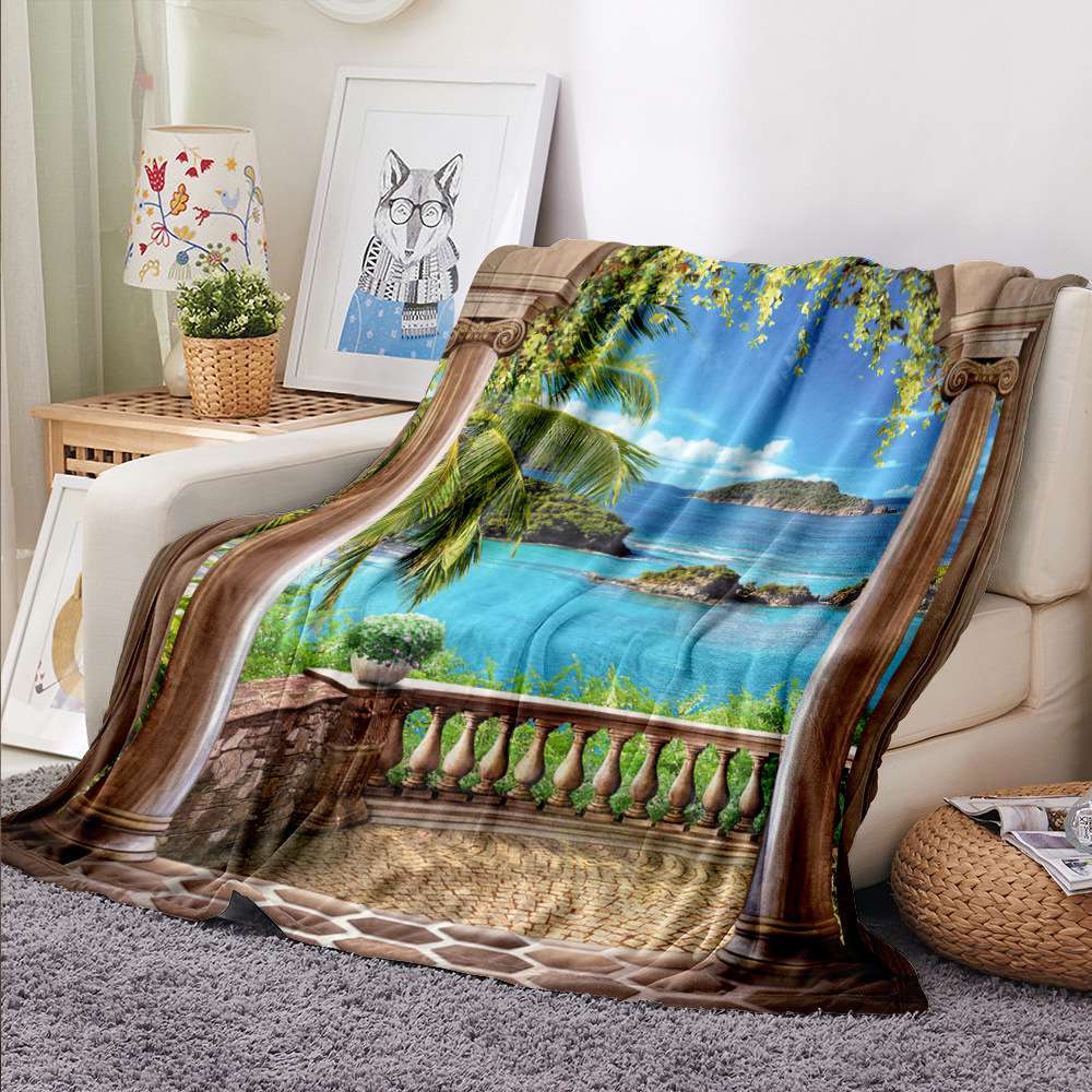 2021厂家 别墅系列 法兰绒 现代简约 美景 个性特制 LLFLR1010