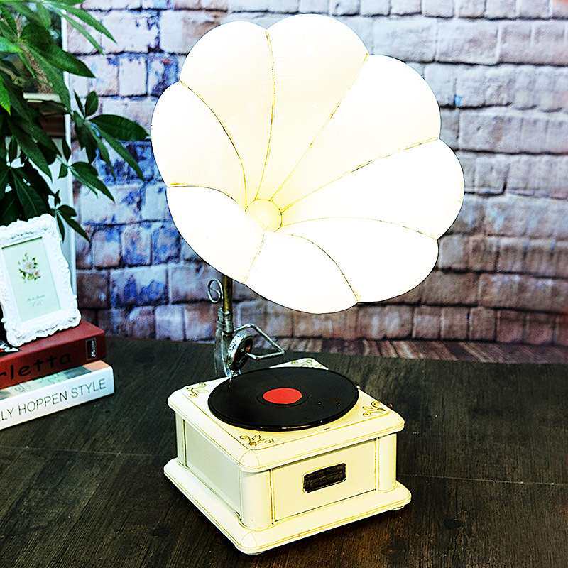 大号复古留声机模型摆件居家装饰金属工艺品创意摄影道具碟片唱机