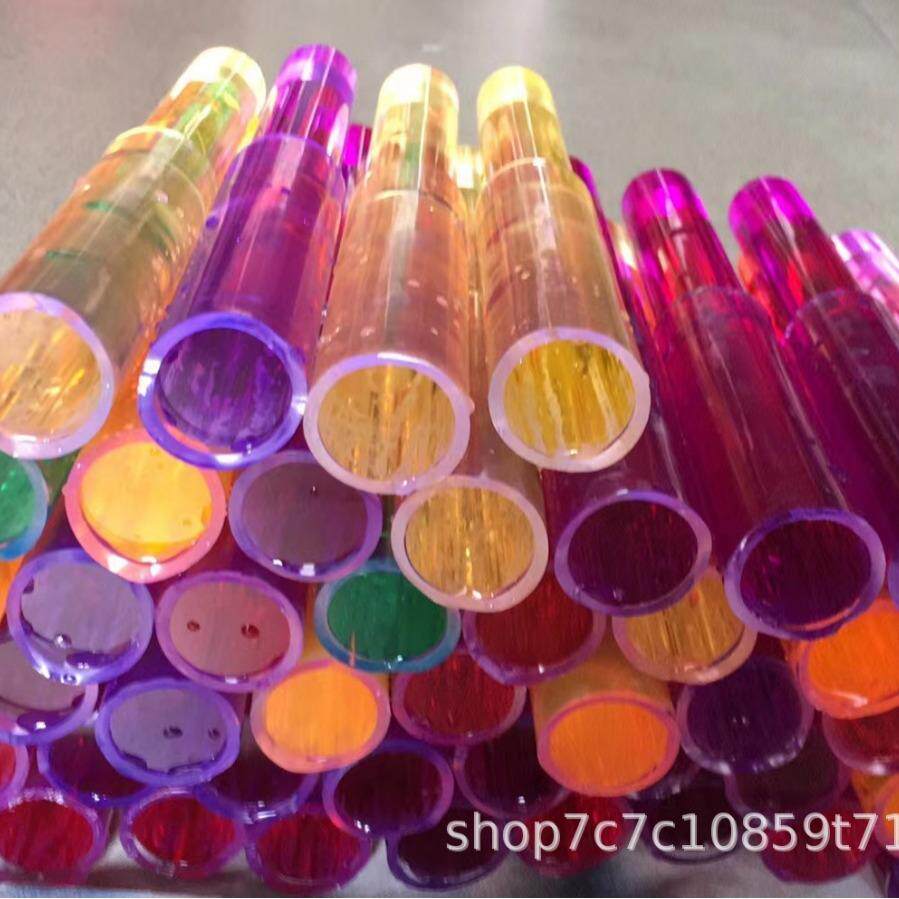 彩色亚克力棒透明黑白色有机玻璃圆棒实心方棒导光水晶柱加工
