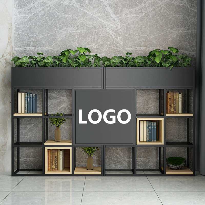 loft工业风餐厅火锅店卡座围栏办公室铁艺屏风落地隔断花架置物架