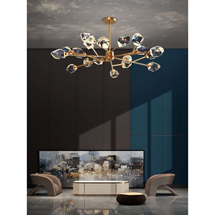 后现代轻奢吊灯全铜客厅灯大气水晶北欧灯具艺术卧室餐厅灯饰网红