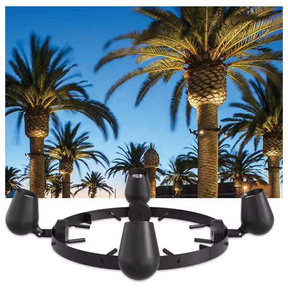 30WDMX512可调LED棕榈树环灯具铝制IP66室外防水花园景观树聚光灯