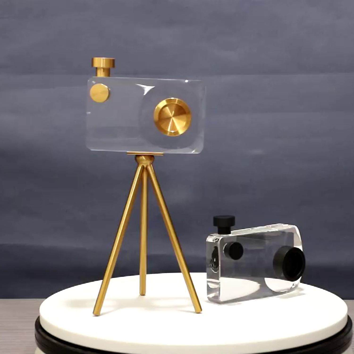 轻奢K9水晶相机摆件样板房间家居客厅电视柜创意玄关桌面软装饰品,3C数码配件,USB灯,淘宝优惠券,粉丝福利购,淘宝优惠卷