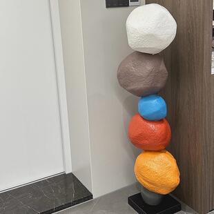 彩色石头落地灯装饰摆件酒店前台灯饰样板间艺术装饰灯装饰品