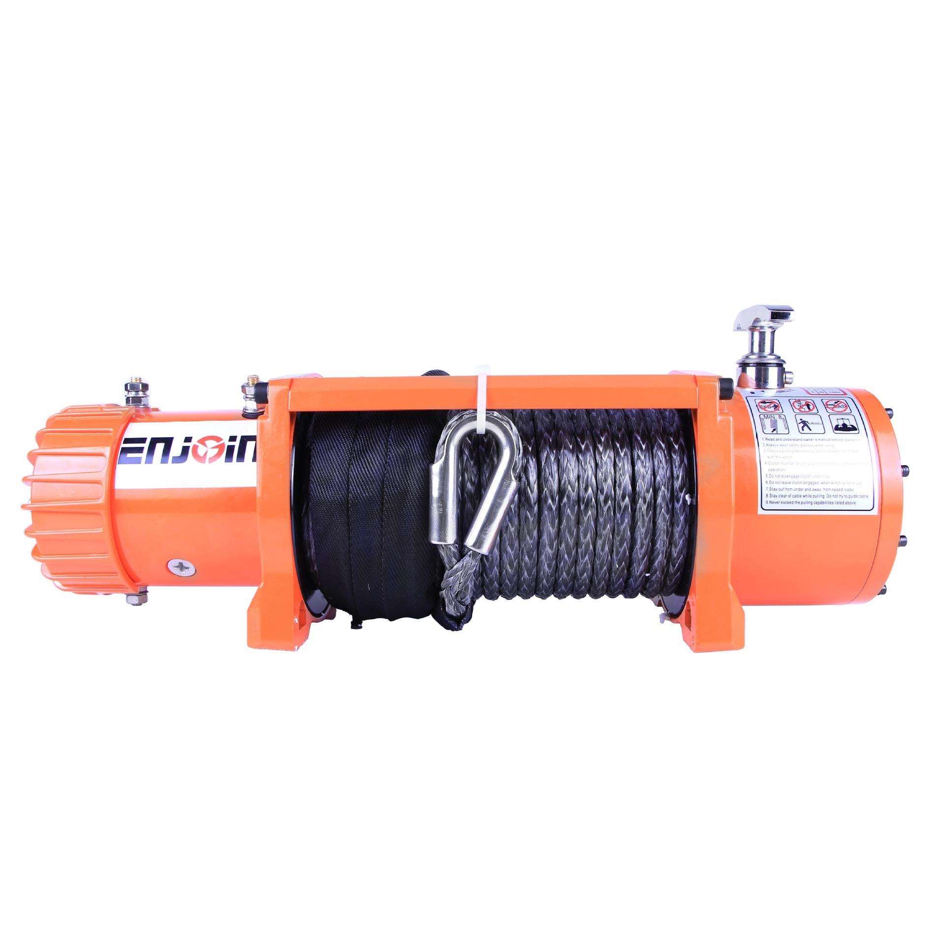 13500磅R型电动绞盘带尼龙绳 12V车用牵引机 越野自救拉力机 厂商