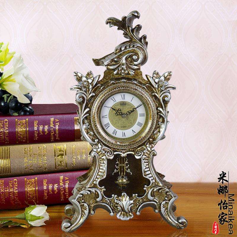 客厅创意时尚座钟现代静音台钟装饰大号钟表简约仿古个性时钟