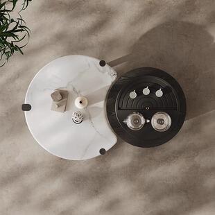 JF8918茶几微晶石茶几意式轻奢大小圆形组合现代轻奢家用简约客厅