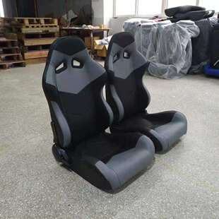 供应改装灰黑色汽车座椅调角器双滑轨PVC赛车座椅座椅