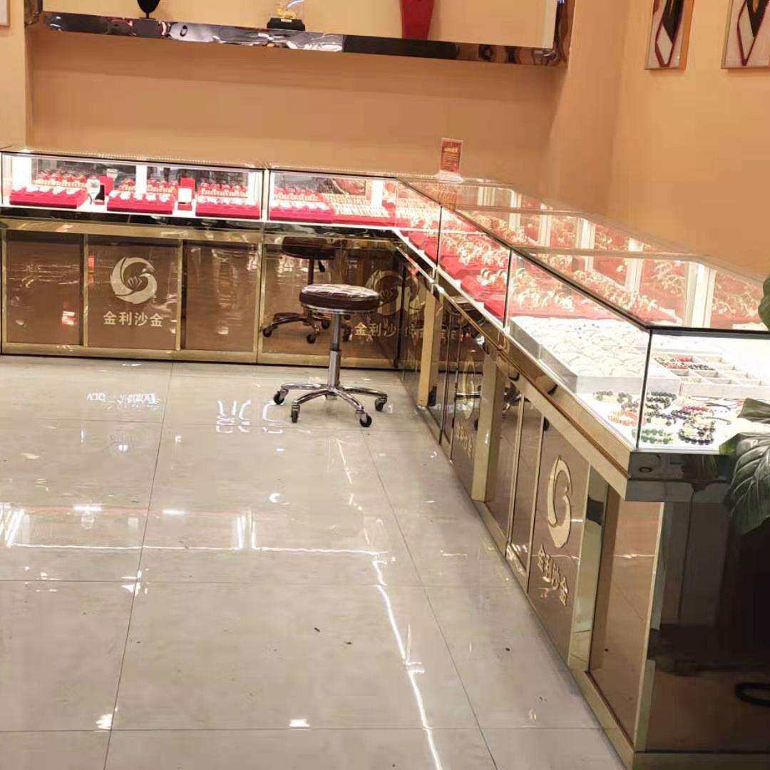 厂家供应珠宝柜台黄金玉器柜商场展示柜首饰柜玻璃柜台饰品收纳