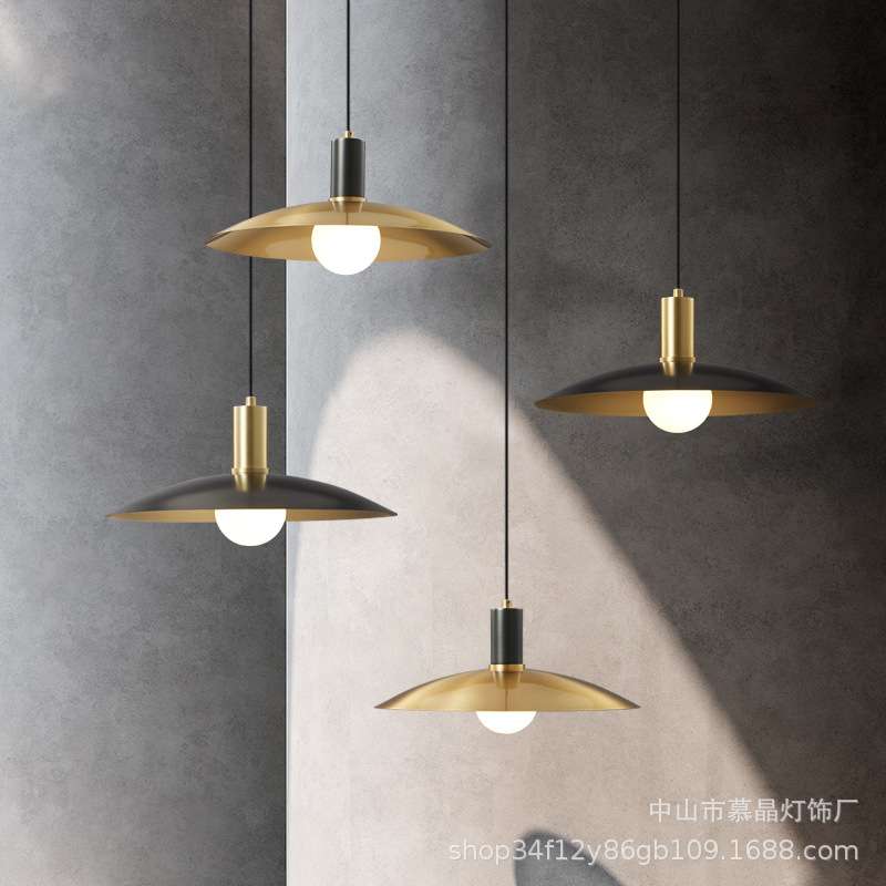 餐厅灯现代简约餐桌岛台长线吊燈饰全铜轻奢咖啡厅吧台工装吊灯具