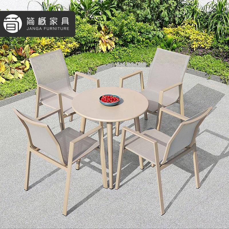户外花园塑木桌椅组合别墅庭院家具花园民宿防水防晒简约塑木桌椅