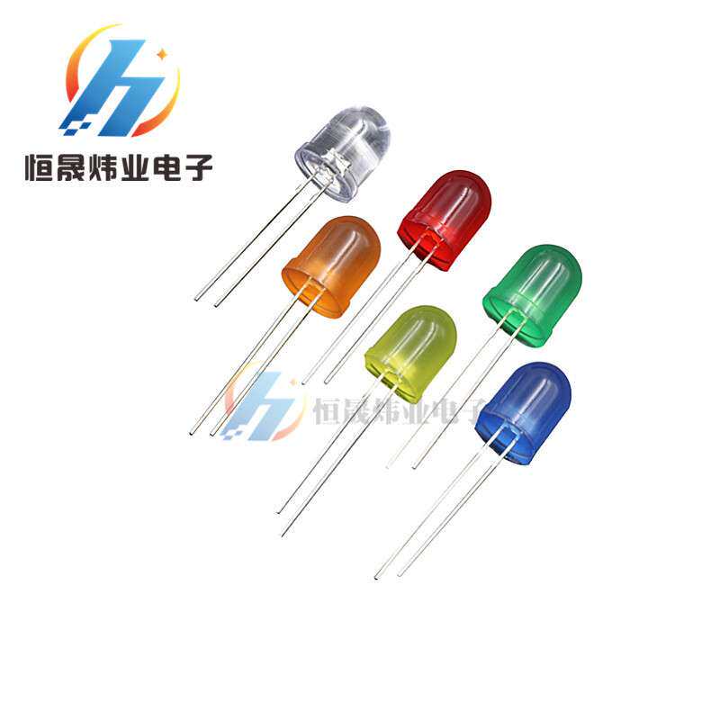 F10蓝发蓝灯led灯珠发光二极管长脚散光雾状10MM蓝发蓝色蓝光高亮