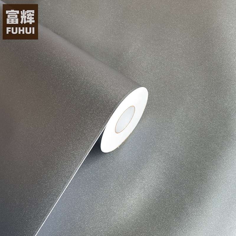 银灰色磨砂闪点墙纸壁纸自粘PVC金属质感家具翻新贴防水防潮加厚