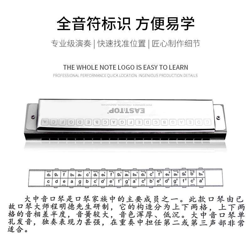 Easttop东方鼎大中音20孔口琴 高级专业演奏级乐队进阶演出口琴