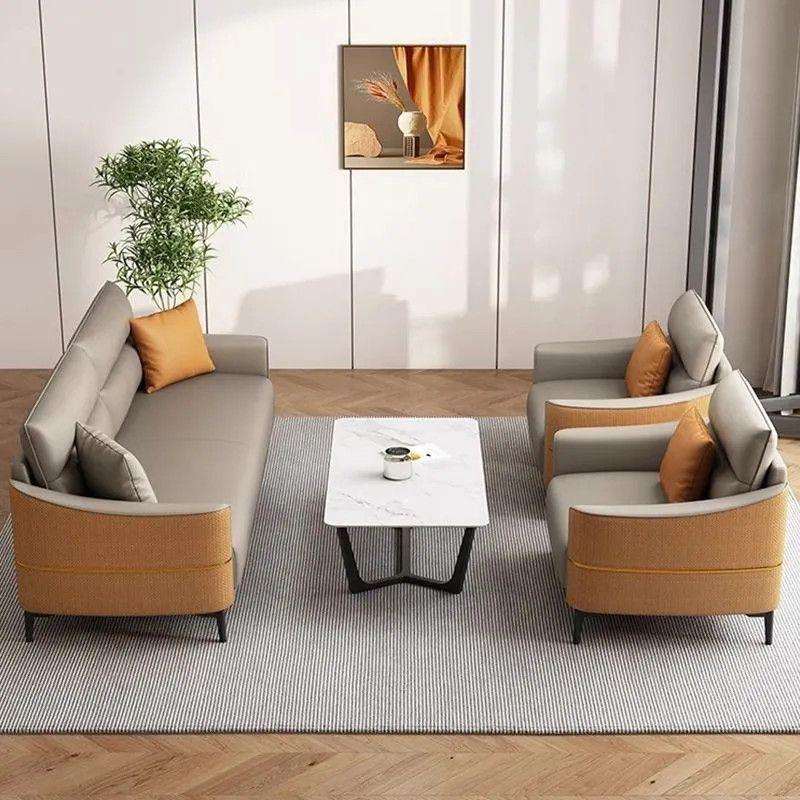 办公室沙发简约现代洽谈休息区接待商用休闲小型商务会客茶几组合