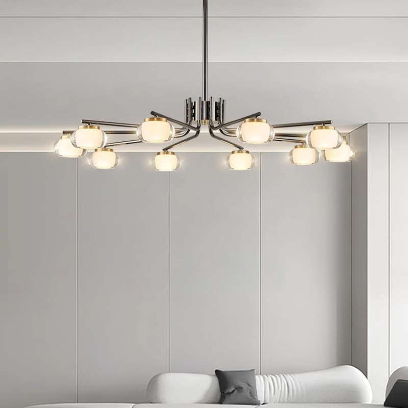 极简客厅吊灯北欧创意航空铝材柿子灯简约现代家用大气大厅吊灯