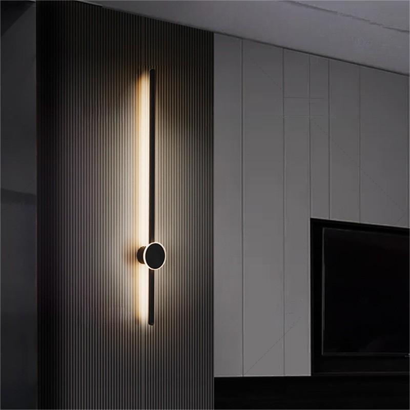 现代简约明装极简一字长条壁灯楼梯扶手灯条形极窄长条LED卧室床