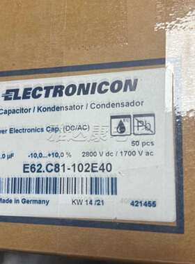德国产 1uF 2800V 1700VAC ELECTRONICON E62.C81-102E40 电容器
