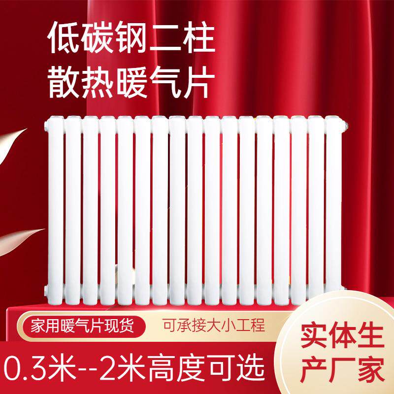 钢二柱暖气片工程家用集中供暖散热器窗台下壁挂式矮立式暖气片