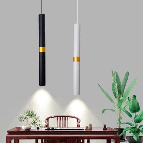 极简床头小吊灯led橱窗卫生间吊灯直筒吧台卧室餐厅简约吊线灯铝