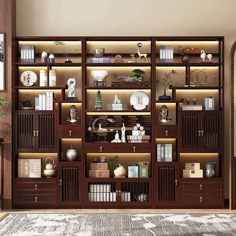 展示柜多宝阁中式摆件现代简约装饰新中式博古架茶室实木非置物架