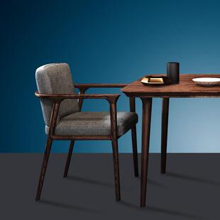 设计师椅子创意北欧简约实木广岛椅子总统椅餐椅新中式餐厅餐椅凳