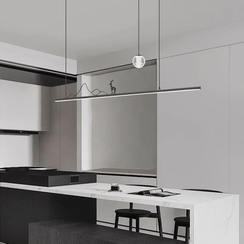 餐厅吊灯2025年新款现代简约极简主灯长条吧台饭厅感餐桌灯具