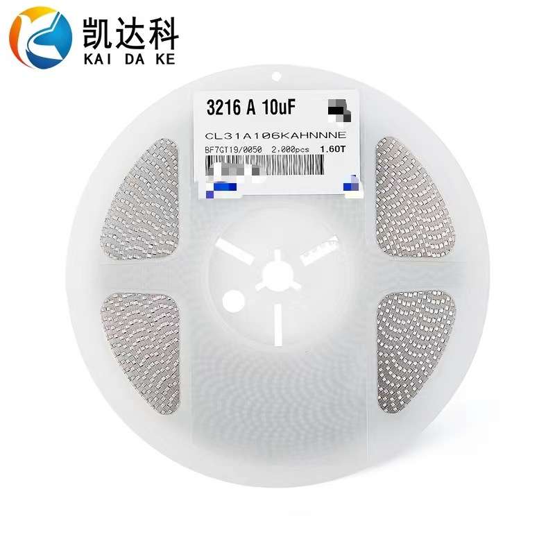 贴片陶瓷电容器1206 10UF 106P 106K 25V X7R 凯达科 CL31B106KAH