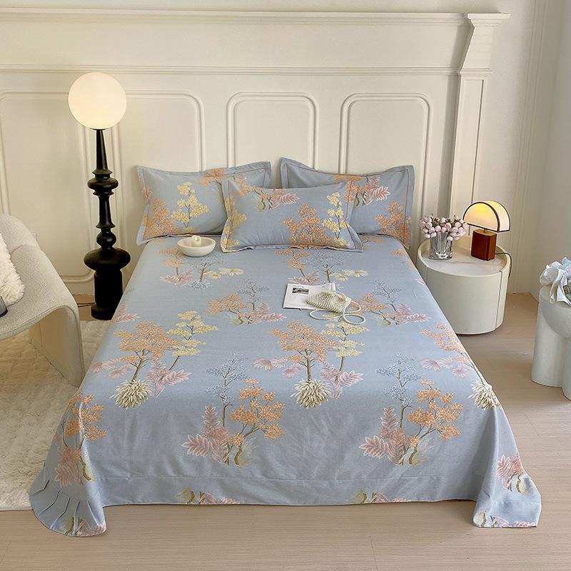 新款纯色磨毛床单单件加厚被单三件套学生宿舍单人磨毛炕单