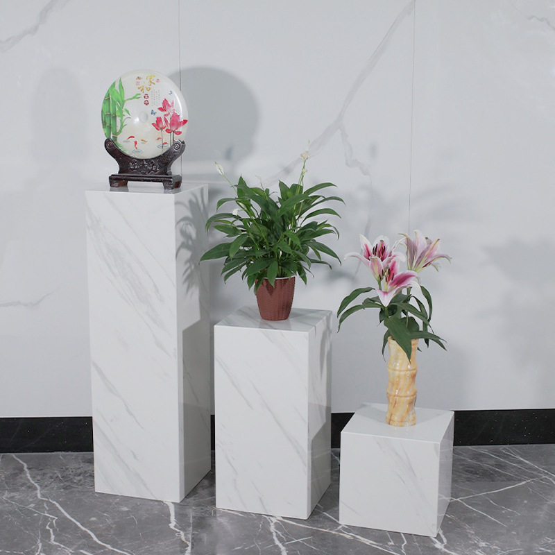 大理石展示台摆件简约轻奢橱窗工艺品陈列架地台展台架柜模特底座图片