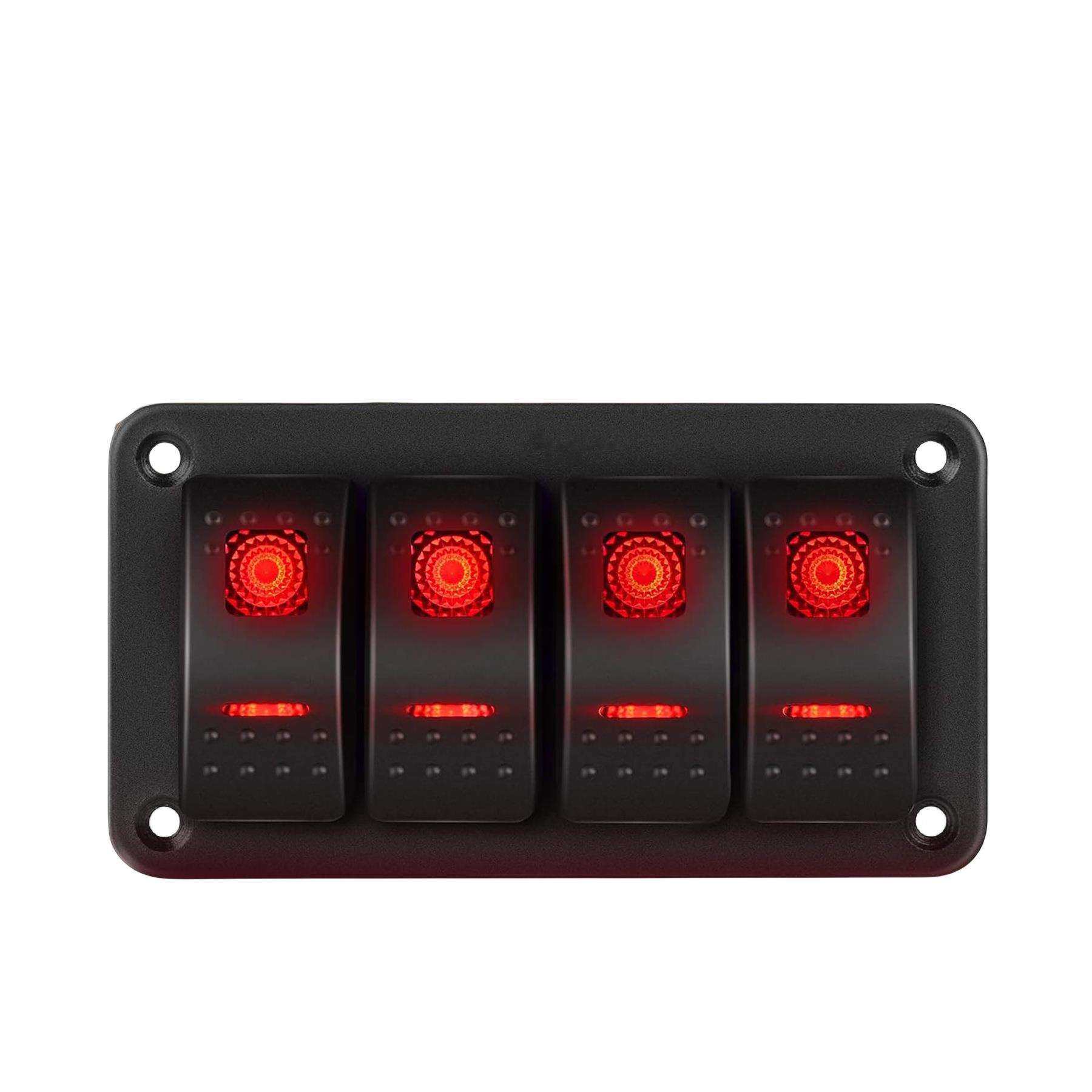 4位车船用开关船形摇杆面板 汽车改装4位翘板开关组合板DC12-24V,鲜花速递/花卉仿真/绿植园艺,割草机/草坪机,淘宝优惠券,粉丝福利购,淘宝优惠卷