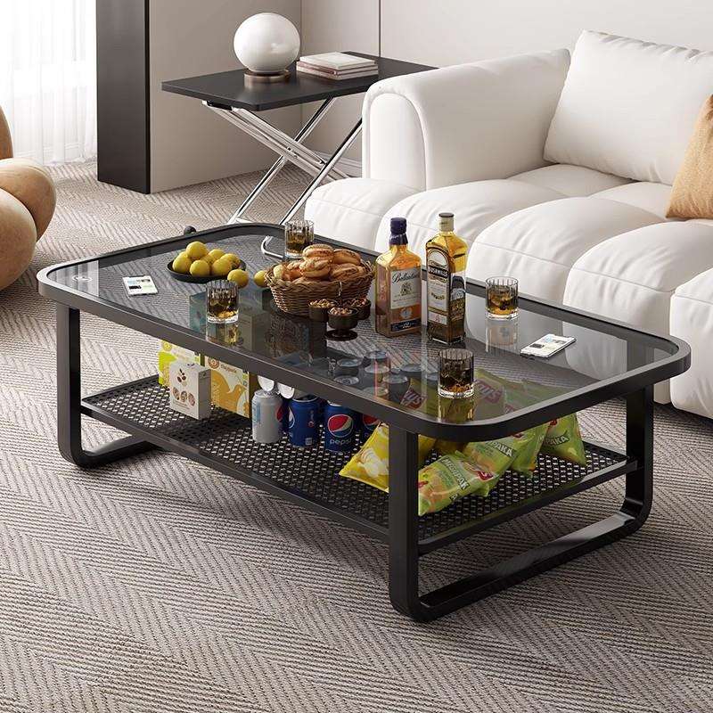 茶几客厅家用小户型桌子2025新款现代简约创意方形钢化玻璃茶几桌