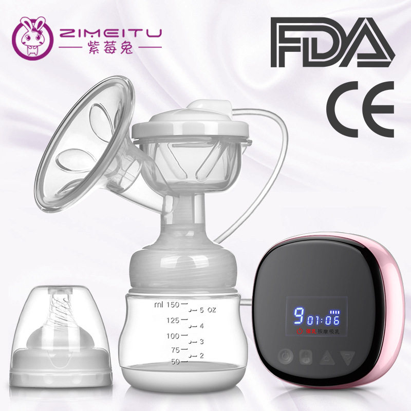 紫莓兔充电式电动吸奶器吸乳器静音挤奶集奶器母婴用品非手动FDA