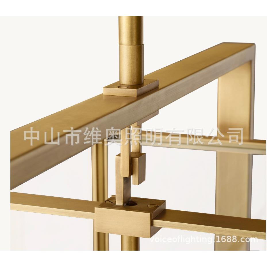 长方形吊灯全铜工业风欧美认证尺寸颜色可来图来样欢迎到厂考察