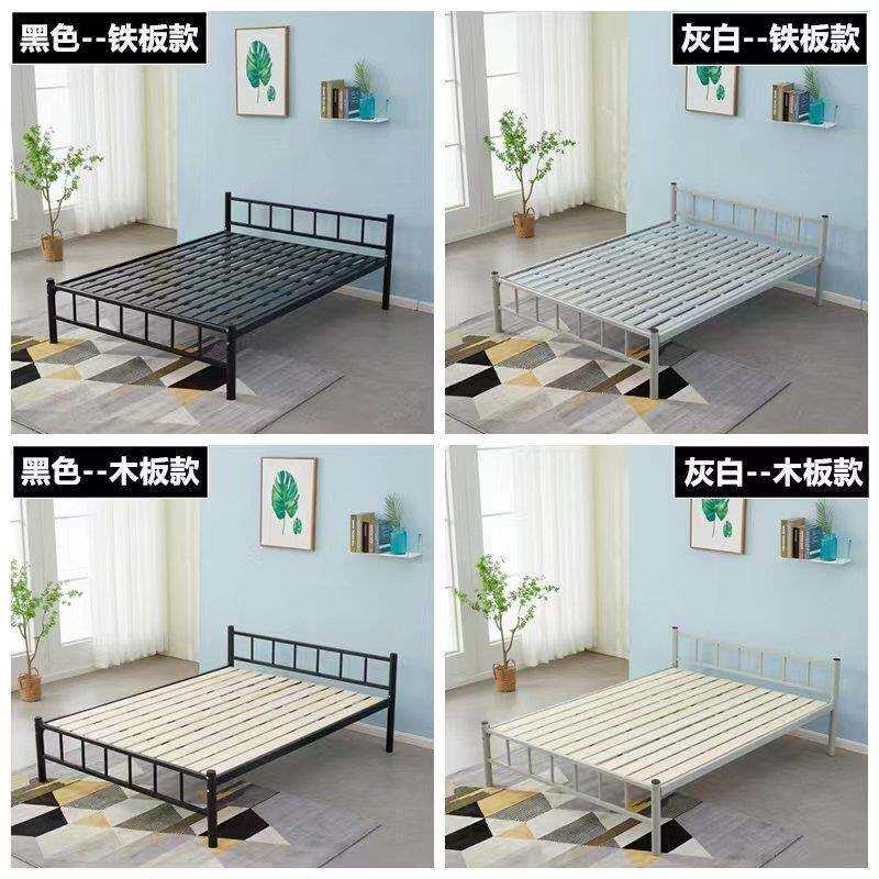 铁艺加高床单双人简易出租房工地宿舍公寓家纺铁高脚床1.2米1.5米