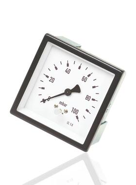 四方型膜盒微压表轴向织染机设备烧毛机用YESF-144Z 100mbar G1/2